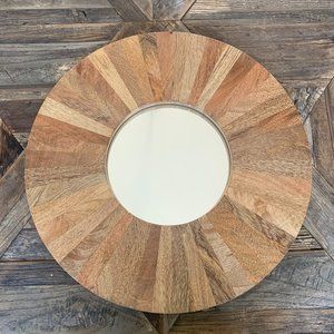 Round Reclaimed Wood Mirror | Circular | 17.8" Dia